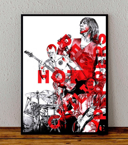 Cuadro 33x48 Poster Enmarcado Red Hot Chili Peppers Musica