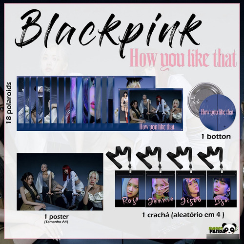 Kpop | Kit Blackpink How You Like That Com Poster + Polaroid