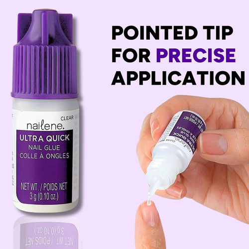 Nailene Pegamento Para Uñas Ultra Rápido, Duradero Pack 3