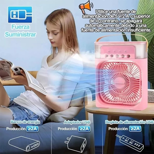 Ventilador Y Humidificador De Sobremesa Con Carga Usb