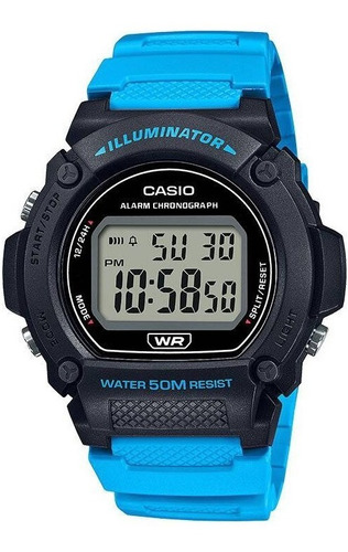Reloj Casio Iluminator W-219h-2a2avcf  100% Original Y Nuevo