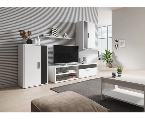 Imagen 3 de 4 de Mueble Rack Panel Tv Organizador Conjunto Ecom