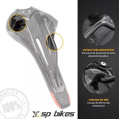 Asiento Negro/rojo Vzr Para Bicicleta Ruta / Montaña