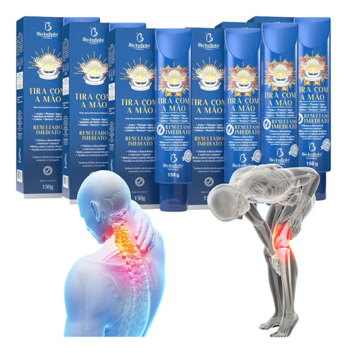 Kit 6 Creme Tira Com A Mão Alivia Dor Corporal 150g Fragrância Extra-forte - Mentol