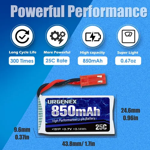 Batteria Lipo 2S 850 Mah 35C FullPower V2 - Foto 5