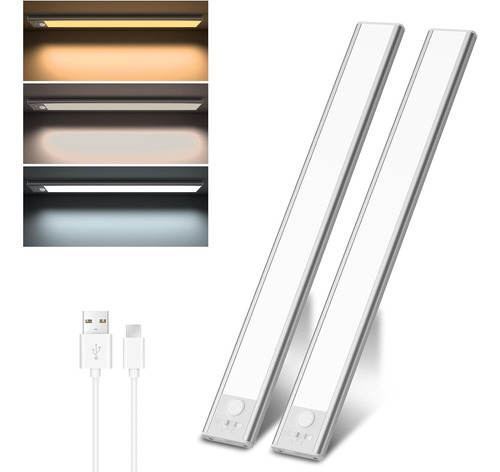 Luz De Gabinete Con Sensor De Movimiento Recargable Usb, 2 U