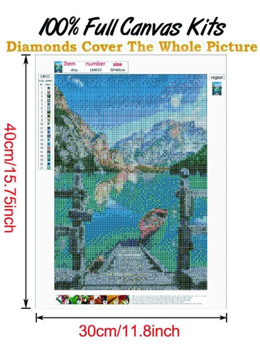 Imagen 2 de 8 de 5d Pintura Por Diamantes Kit Paisaje