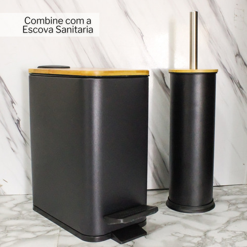 Lixeira 5 Litros Em Inox Com Pedal Styllus Slim Banheiro