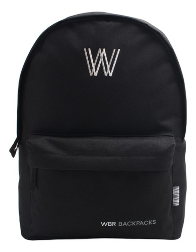 Mochila Urbana Wbr Backpacks Negro Liso Bordada Wabro