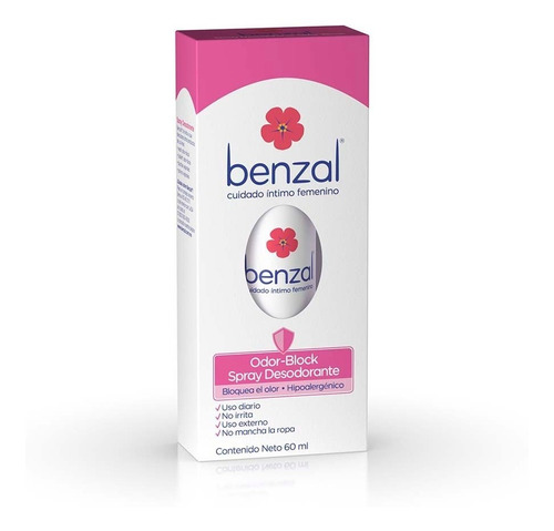 Benzal Spray Desodorante Hipoalergénico Odor Block 60ml