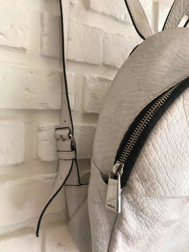Mochila Prune! Cuero Vacuno Blanco! Tendencia!