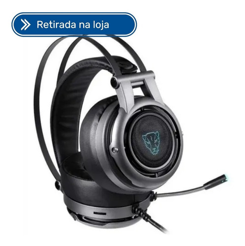 Headset Gamer Motospeed H18 7.1 Virtual Cinza Led Azul Usb