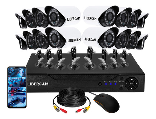 Kit Seguridad Dvr 16 Ch Full Hd + 16 Camaras Hd Exterior