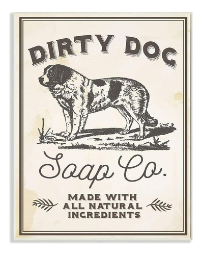 Stupell Industries Dirty Dog Soap Co Vintage Sign Wall Plaqu