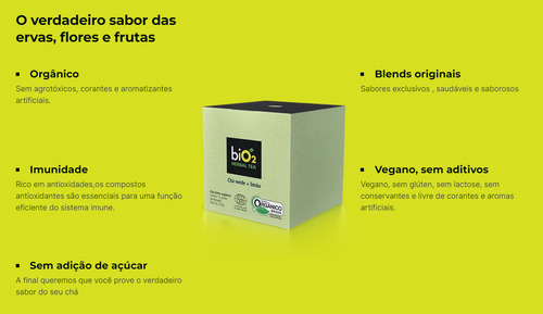 Kit Com 6 Chás Verde E Limão Orgânico Bio2 Herbal Tea - Bio2