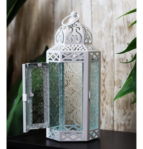 Portavelas Vela Lanterns, Con Paneles De Vidrio, Plateado