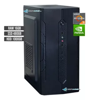 Torre Cpu Gamer Ryzen 5 5600x Ssd 480gb + Hdd 1tb Ram 16gb