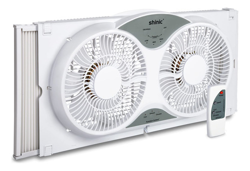 Shinic Ventilador De Ventana Doble De 9 Pulgadas Con Flujo D