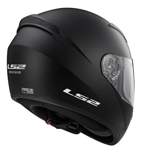 Imagen 2 de 7 de Casco Integral Moto Ls2 352 Rookie Solid Negro Mate