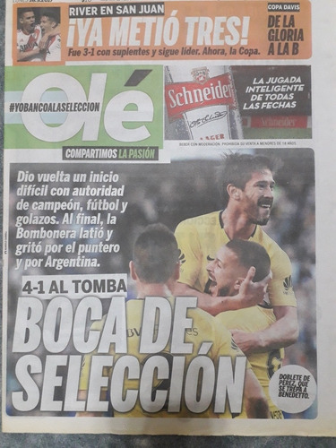 Diario Ole 18 Septiembre Boca 4 Godoy Cruz 1