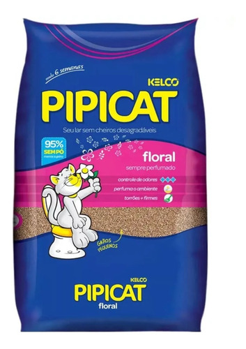 Imagen 2 de 3 de Arena Aglomerante Pipicat Aroma Floral Biodegradable 24 Kg