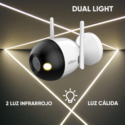 Kit videovigilancia Cronos Cámara Dahua Ip Bala F2C-PV 2MP Wifi Full Color Audio + Microsd 128gb + Accesorios - Kit De Cámara Inteligente DH-F2C-PV-128GB (Dahua Microsd WDD128G1P0C)