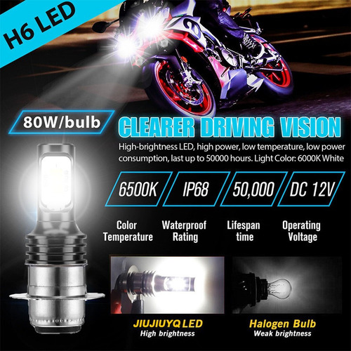 Para Suzuki Eiger 400 4x4 Automático 02-07 Moto H6 Led Focos