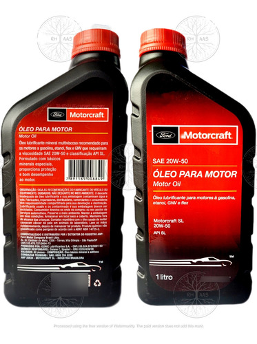 Oleo De Motor Motorcraft 20w50 Sl Mineral Original Ford