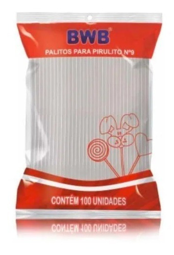 100 Palitos Para Pirulito 9cm Topper Cristal Transparente 