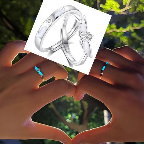 Anillo Luminous Pairs Para Mujer, Anillo De Pareja Ajustable