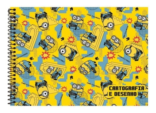  Foroni Minions Cartografia e Desenho Espiral 80 folhas  lisas 1 assuntos unidade x 1 20cm x 27.5cm minions