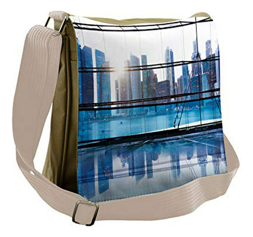 Bolso De Mensajero - Ambesonne Cityscape Bag, View With Skys