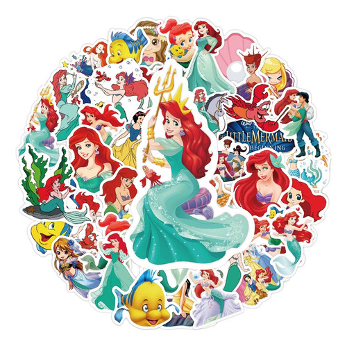 - Adesivos Pequena Sereia Disney Para Decoração De Equipe