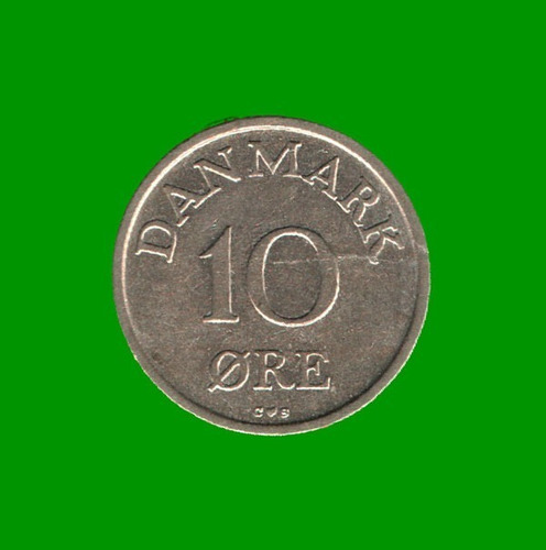 Moneda De Dinamarca 10 Ore, Año 1956, Estado Usada.-