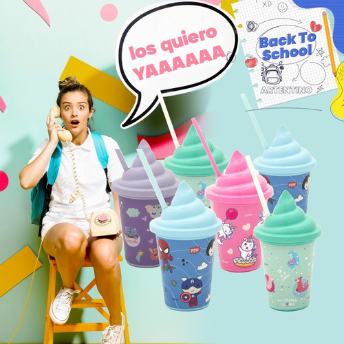 Imagen 7 de 10 de Pack 6 Vaso Helado Sorbete Infantil Niños Regalo Nena Nene
