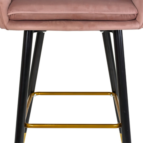 Sillas altas tapizadas banco Terciopelo Velvet rosa set 2 acabado de la estructura mate Rack & Pack