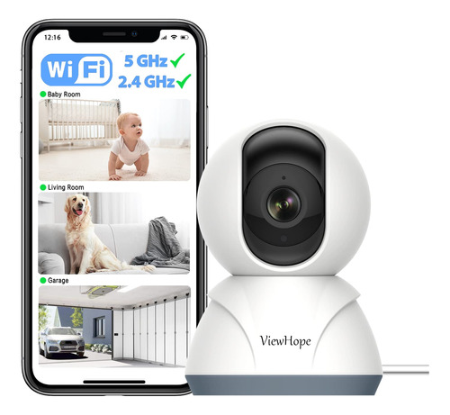 Camara Seguridad Para Mascota Interior Wifi 2k 2.4g 5g Doble