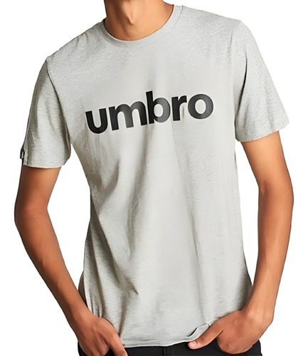 Playera Umbro Linear Logo Graphic Tee Gris 100% Original