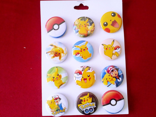 Imagem 2 de 7 de Cartela De Bottons Pokemon | Broche | Pikachu | Charmander