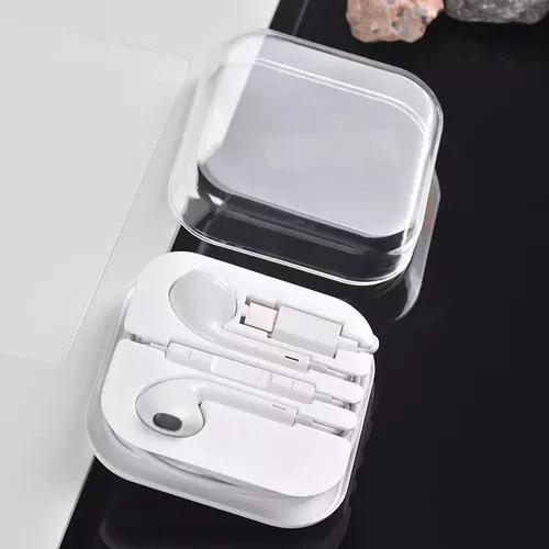2 Pzas Audífonos Tipo C Manos Libres Iphone/samsung/huawei Blanco