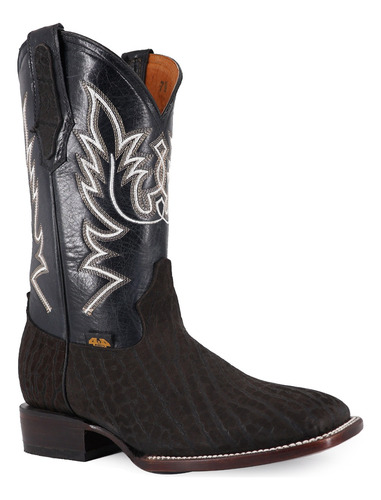 Bota Vaquera Piel Cuello De Toro Original Para Hombre