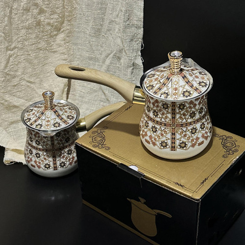 Cafetera Árabe Para Derretir Y 550 Ml Patrón Marrón