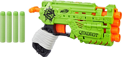 Toy Nerf Zombie Strike Quadrot Blaster Con 4 Dardos De Más D
