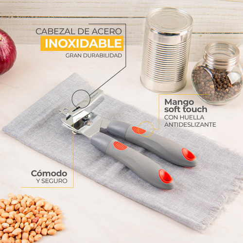 Abrelatas Ekco Con Mango Ergonómico De Acero Inoxidable
