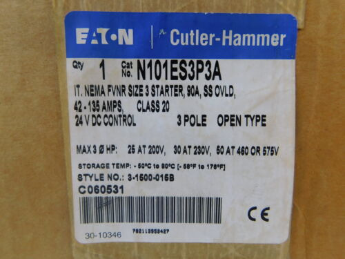 Eaton Nsb N101es3p3a Non-reversing Starters 3p 90a 24v 5 Bbz