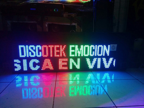 Letrero Led Programable Rgb Mas Logo 130 X 40 Cms De Alto