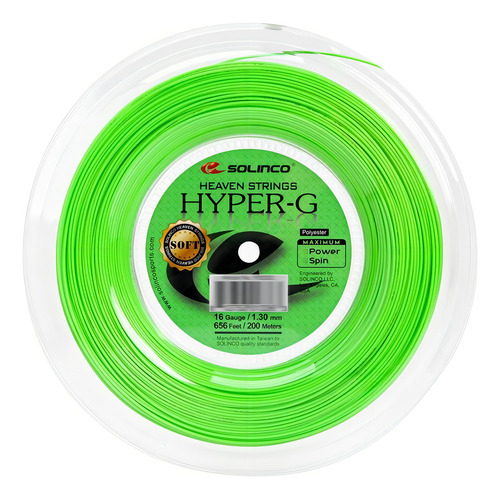 Corda Solinco Hyper G Soft 16 1.30mm Rolo Com 200