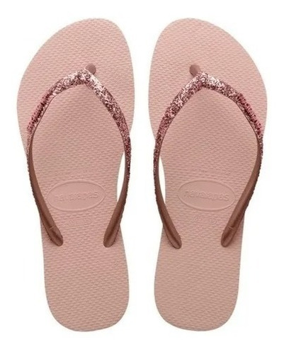 Chinelo Havaianas Slim Glitter Ii - Rosa Claro - 33/34