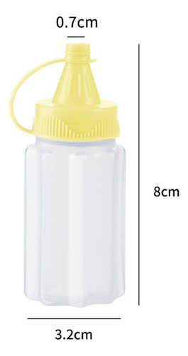 4 Botellas Pequeñas Exprimibles, Tarros De Botella Amarilla