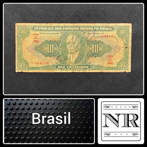 Brasil - 10 Cruzeiros - Año 1950 - P #143 - Firma Manuscrita